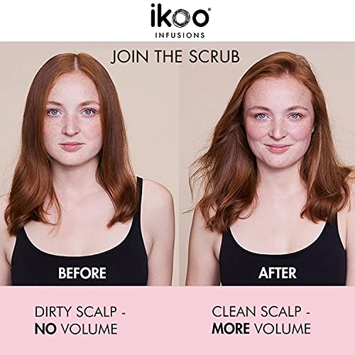 ikoo Infusiones Volumizing Sugar Scalp Scrub - Exfoliante capilar, arcilla de lava y azúcar, elimina el exceso de grasa y residuos, mejora el volumen de todo tipo de cabello, libre de alcohol - 250 ml