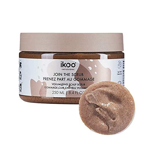 ikoo Infusiones Volumizing Sugar Scalp Scrub - Exfoliante capilar, arcilla de lava y azúcar, elimina el exceso de grasa y residuos, mejora el volumen de todo tipo de cabello, libre de alcohol - 250 ml