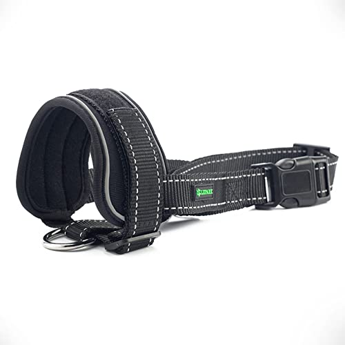 ILEPARK Suave Bozal para Perros con Correa Reflectante para Evitar Mordeduras, Ladridos y Mordiscos, Bozal de Adiestramiento para Perros con Correa Ajustable (L, Negro)