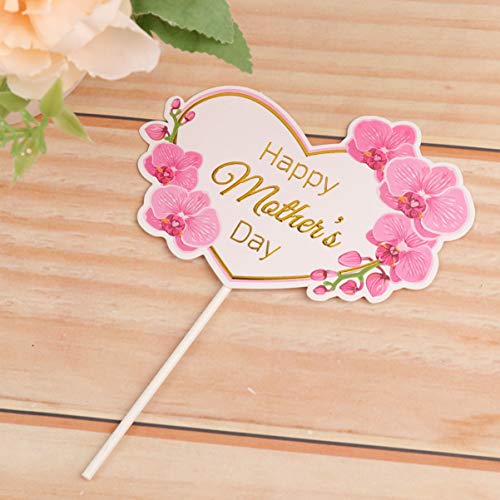 IMIKEYA 10 Piezas de Decoración de Tarta para El Día de Las Madres con Forma de Corazón Y Flor para Tarta de Mamá Palillos Decorativos para Fruta Palillos de Dientes Estilo Home Shop 1