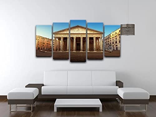 Impresión de Lienzo de Pared Arte Pintura para Decoración panteón en roma para el hogar 5 piezas Panel pinturas decoración famosos fotos impresiones