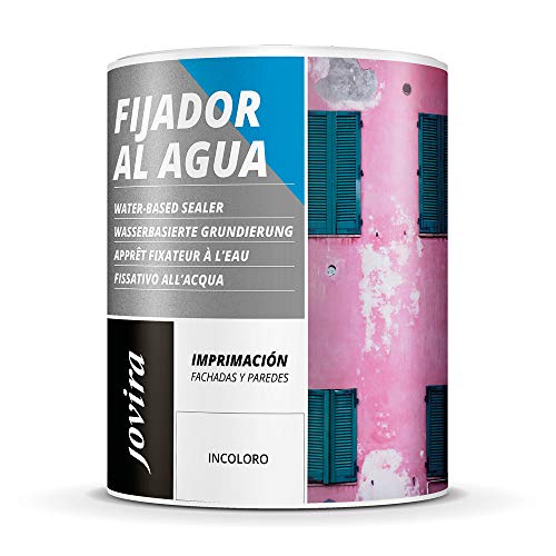 Imprimación Fijador al Agua. Sellante incolora para fachadas y paredes interior (750 Mililitros, incoloro)