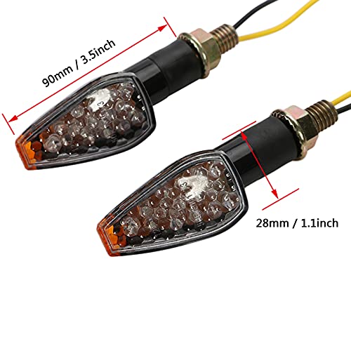 Intermitentes Moto, OSAN 2pz 14 LED Ámbar de Motos Lámparas Luces de Dirección Señales Universal para Yamaha R1 R6 FZ XT WR TW TT-R