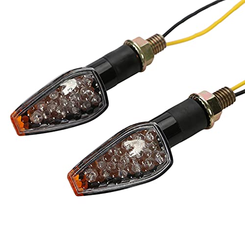 Intermitentes Moto, OSAN 2pz 14 LED Ámbar de Motos Lámparas Luces de Dirección Señales Universal para Yamaha R1 R6 FZ XT WR TW TT-R