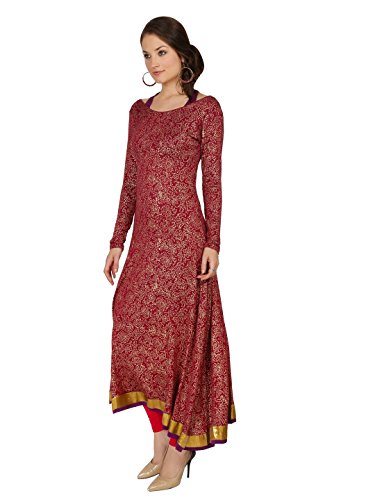 Ira Soleil Maroon viscosa elástico y Interior Mujer Vestido Kurti -  Rojo -