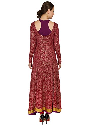 Ira Soleil Maroon viscosa elástico y Interior Mujer Vestido Kurti -  Rojo -