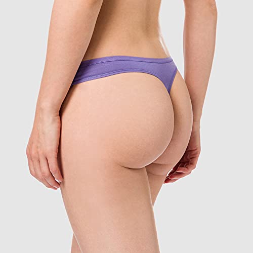 Iris & Lilly BELK001M5 Tanga, Azul Marino/Violeta Oscuro, 40, Pack de 5