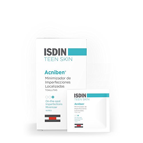 ISDIN ACNIBEN Minimizador de Imperfecciones Localizadas, Toallitas para Controlar las Imperfecciones de la Piel Grasa o Acneica, Pack de 2 Unidades, 2 x 30