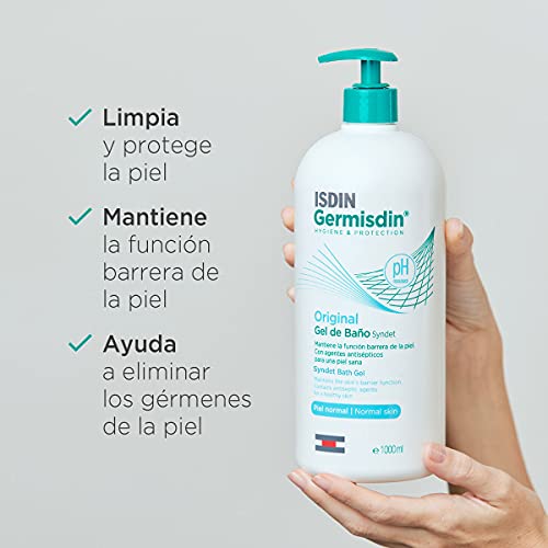 ISDIN Germisdin Original Higiene Corporal de Uso Diario. Gel de Baño Syndet. Pack de 2 Unidades de 1000ml