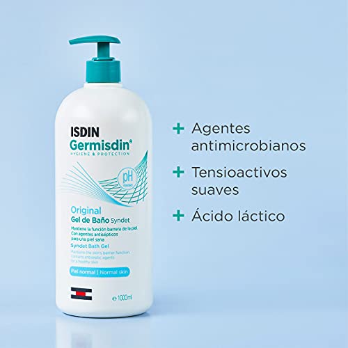 ISDIN Germisdin Original Higiene Corporal de Uso Diario. Gel de Baño Syndet. Pack de 2 Unidades de 1000ml