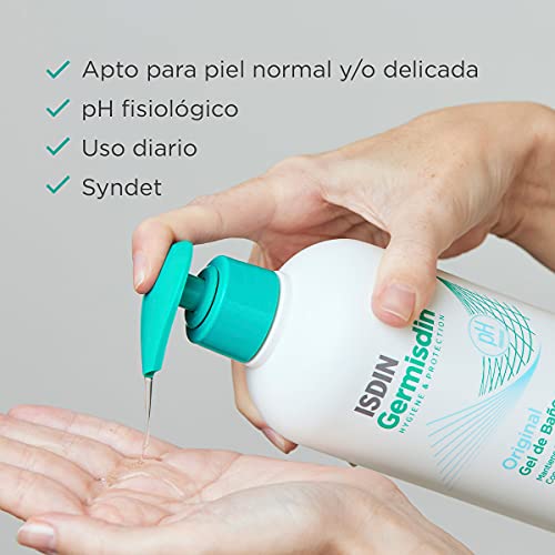 ISDIN Germisdin Original Higiene Corporal de Uso Diario. Gel de Baño Syndet. Pack de 2 Unidades de 1000ml