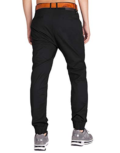 ITALYMORN Pantalon Chinos Hombre Negros para Trabajo Slim Fit 40 Negro