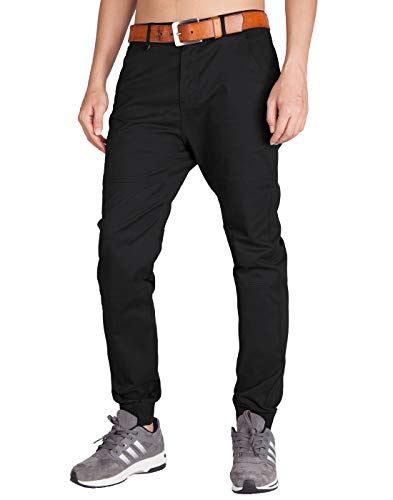 ITALYMORN Pantalon Chinos Hombre Negros para Trabajo Slim Fit 40 Negro