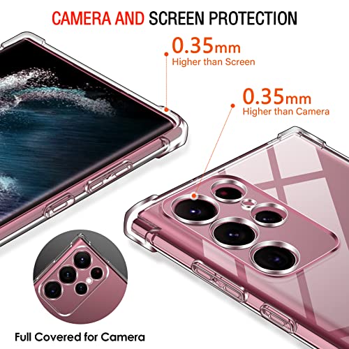 ivoler Funda para Samsung Galaxy S22 Ultra 5G, Carcasa Protectora Antigolpes Transparente con Cojín Esquina Parachoques, Suave TPU Silicona Caso Delgada Anti-Choques Case