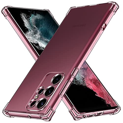 ivoler Funda para Samsung Galaxy S22 Ultra 5G, Carcasa Protectora Antigolpes Transparente con Cojín Esquina Parachoques, Suave TPU Silicona Caso Delgada Anti-Choques Case