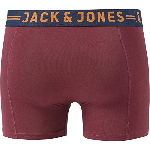 JACK & JONES JACLICHFIELD TRUNKS 3 PACK, Bóxer Hombre, Multicolor (Burgundy), X-Large