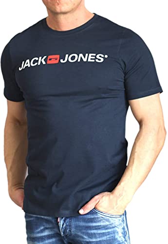 Jack & Jones Jjecorp Logo tee SS Crew Neck Noos Camiseta, Azul (Navy), S para Hombre