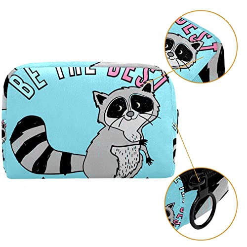 JARARINGO Bolsa de cosméticos Be The Best You Can Be Raccoon Bolsa de cosméticos grande Organizador Bolsas de viaje multifuncionales