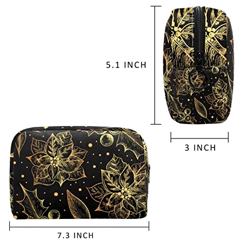 JARARINGO Bolsa de cosméticos Golden Berry Navidad grande cosmética bolsa organizador multifuncional bolsas de viaje