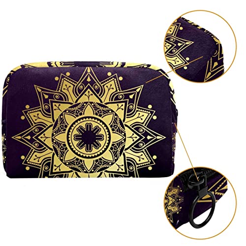 JARARINGO Bolsa de cosméticos Golden Mandala Floral Grande Cosmético Bolsa Organizador Multifuncional Bolsas de Viaje