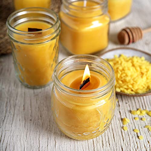 JEMESI 500g Pellets de Cera de Abeja Amarilla - 100% pura Pastillas de Cera de Abejas, Aptas para Cosmética Natural y Fabricación de Velas