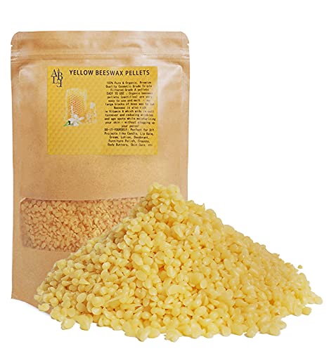 JEMESI 500g Pellets de Cera de Abeja Amarilla - 100% pura Pastillas de Cera de Abejas, Aptas para Cosmética Natural y Fabricación de Velas