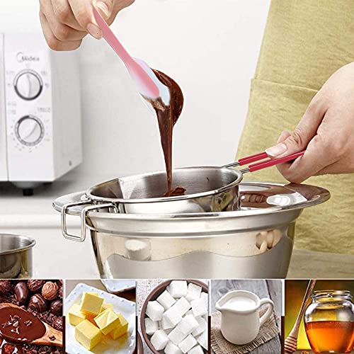 JEMESI 680ml Olla Universal de Acero Inoxidable, Ollas para Baño María para Derretir Chocolate, Dulces, Mantequilla y Queso, herramienta de cocina, para hacer velas de metal