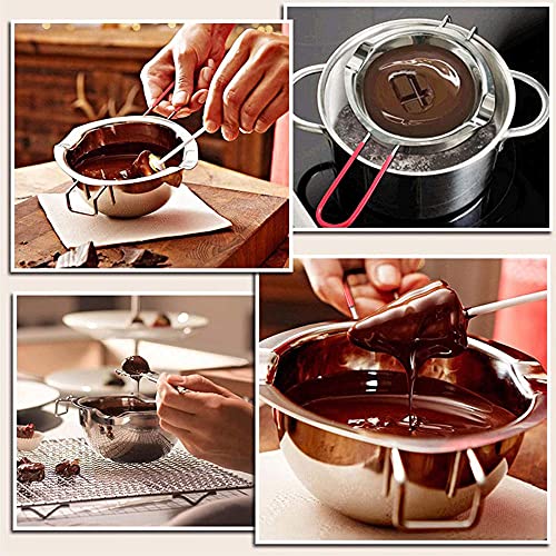 JEMESI 680ml Olla Universal de Acero Inoxidable, Ollas para Baño María para Derretir Chocolate, Dulces, Mantequilla y Queso, herramienta de cocina, para hacer velas de metal