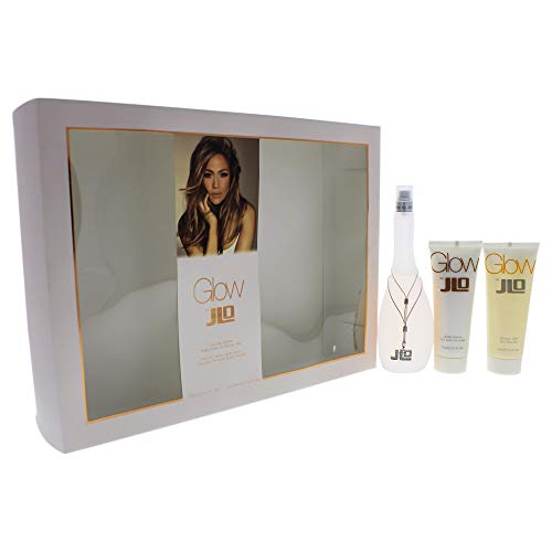 Jennifer Lopez Glow EDT en aerosol, loción corporal y gel de ducha, 3.4 oz/2.5 oz/2.5 oz