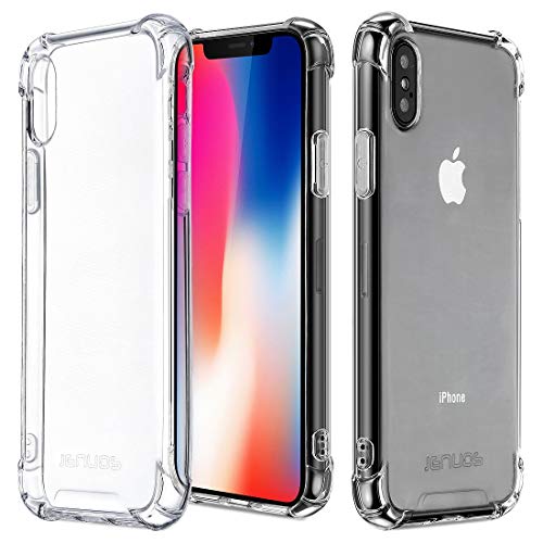 Jenuos Funda iPhone X/iPhone XS, Transparente Suave Silicona Protector TPU Anti-Arañazos Carcasa Cristal Caso Cover para Apple iPhone X/XS iPhone 10 - Transparente (IX-TPU-CL)