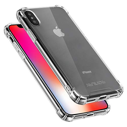 Jenuos Funda iPhone X/iPhone XS, Transparente Suave Silicona Protector TPU Anti-Arañazos Carcasa Cristal Caso Cover para Apple iPhone X/XS iPhone 10 - Transparente (IX-TPU-CL)