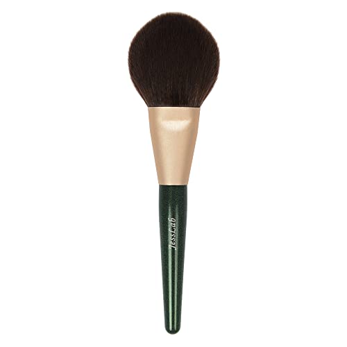 JessLab Brocha Polvos, Mango de Madera Brocha de Maquillaje para Polvos Powder Brush Maquillaje Brochas para Polvo Prensado Polvo de Fijación, Cerdas Sintéticas - 1 Pieza