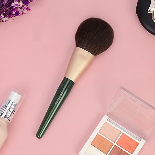 JessLab Brocha Polvos, Mango de Madera Brocha de Maquillaje para Polvos Powder Brush Maquillaje Brochas para Polvo Prensado Polvo de Fijación, Cerdas Sintéticas - 1 Pieza