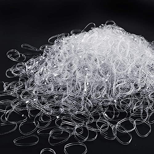 Jieddey Gomas de Pelo Mini,1000 PCS Tansparentes Bandas para el Cabello Elásticas Bandas de Goma para el Cabello para Niños Niños Trenzas para el Cabello Peinados para Bodas