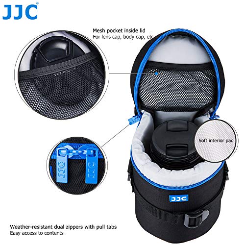 JJC Resistente al Agua Deluxe Funda para Objetivo con Correa 100 x 182mm (3.9 x 7.2”) [Ver Descripción para Compatibilidad Objetivo]