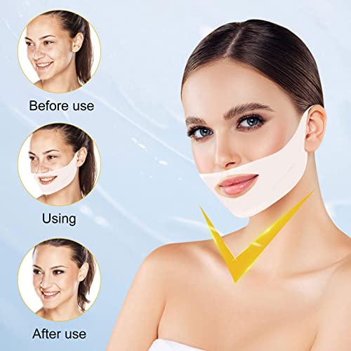 JOLIGAEA Mascarillas Faciales, Crema Reductora de Papada, V Line Mascarillas Cara Hidratante, Mascarillas Antienvejecimiento para la Línea de la Mandíbula, para Reafirmar el Cuello y la Cara (5 PCS)