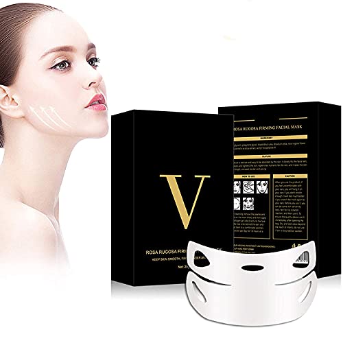 JOLIGAEA Mascarillas Faciales, Crema Reductora de Papada, V Line Mascarillas Cara Hidratante, Mascarillas Antienvejecimiento para la Línea de la Mandíbula, para Reafirmar el Cuello y la Cara (5 PCS)