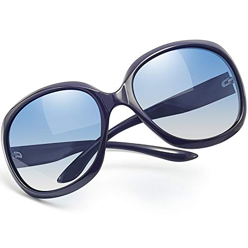 Joopin Gafas de Sol Mujer Moda Polarizadas Protección UV400 de Gran Tamaño Gafas de Sol Señoras Azul Marino