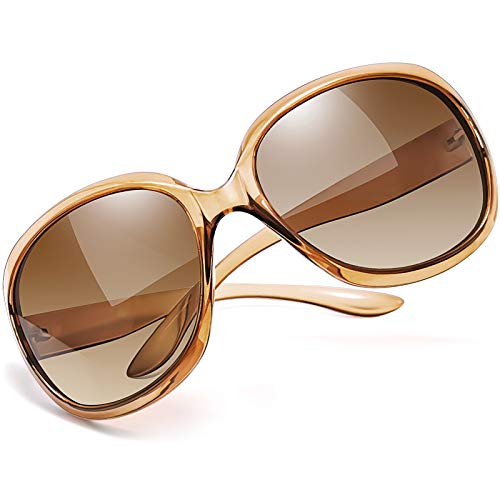 Joopin Gafas de Sol Mujer Moda Polarizadas Protección UV400 de Gran Tamaño Gafas de Sol Señoras Marrón