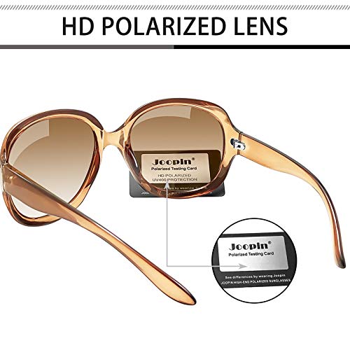 Joopin Gafas de Sol Mujer Moda Polarizadas Protección UV400 de Gran Tamaño Gafas de Sol Señoras Marrón