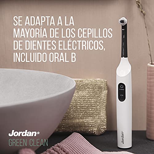 Jordan ® | Cabezal de repuesto Green Clean para cepillo de dientes eléctirco | Cabezales de cepillo de dientes eléctricos sostenibles | Compatible con Oral B | Pack 4 Unidades