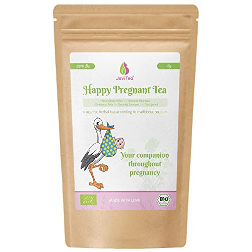 JoviTea® Embarazo Feliz ORGÁNICO + receta tradicional + té de embarazo + apto durante el embarazo + 100% natural y sin azúcares añadidos - 75g