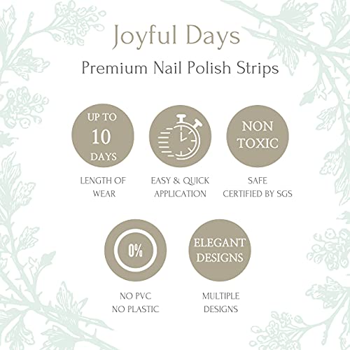 JOYFUL DAYS | 20 Tiras de Uñas | Pegatinas de Uñas Decorativas | Nail Polish Strips | No Tóxico | DIY Arte de Uñas Stickers | Incluye Lima de Uñas (Rosa que desvanece)