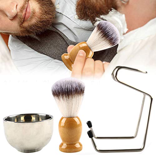 Juego de Afeitado para Barba para Hombres de Herramientas con Brocha de afeitar Soporte de Brocha Jabón de Afeitar Tazón