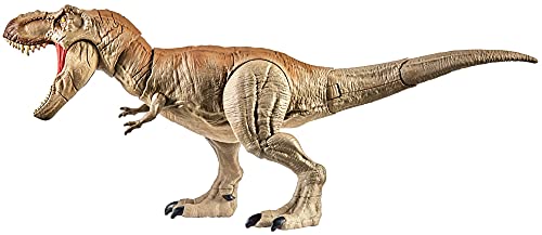 Jurassic World - Mandibula Extrema T Rex Dinosaurio de juguete, Multicolor (Mattel GNH34), Embalaje sostenible