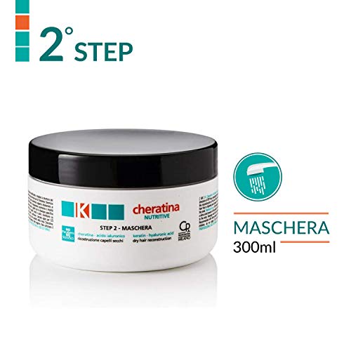 K-Cheratina Nutritive - Tratamiento Profesional de Queratina para Cabellos Secos - Contiene Champú de Reconstrucción, Spray Bifase, Mascarilla con Ácido Hialurónico y Spray de Aceite Ultranutritivo