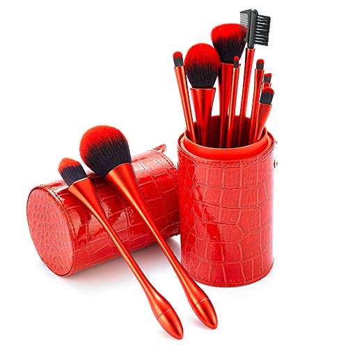 kabinga Cepillo Cintura pequeña de 10 Piezas (con Caja de Almacenamiento), Base sintética Avanzada, Pincel de Polvo, Corrector de Maquillaje de Sombra de Ojos, Oro Rosa, Women's, Small