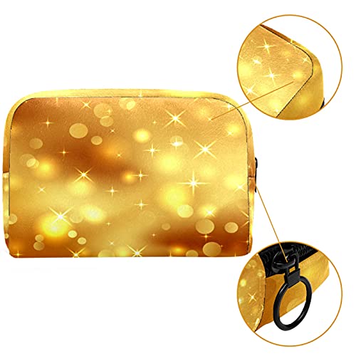 KAMEARI Bolsa de cosméticos Golden Bokeh fondo grande cosmético organizador multifuncional bolsas de viaje