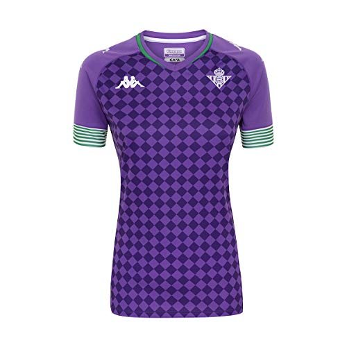 Kappa Segunda Equipación Camiseta, Mujer, Violeta/Verde/Blanco, S