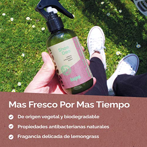 Kaps Shoe Deo | Aerosol Eliminador de Olores para Zapatillas de Deporte y Zapatos | A Base de Plantas y Biodegradable | Spray Desodorante Fresco de Calzado | 200 ml | Hecho en Europa